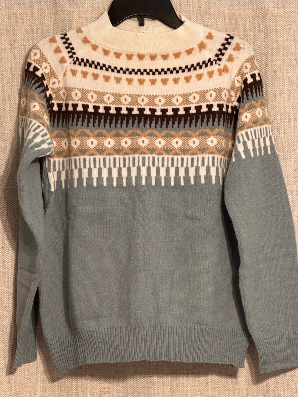 Women’s Fair Isle Crewneck Sweater - Light Blue Multi
